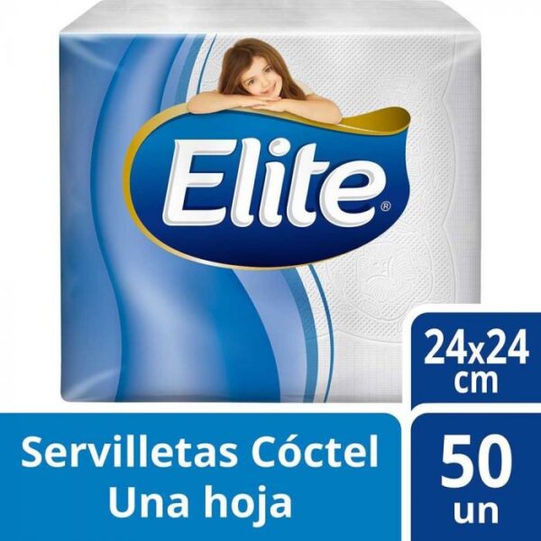 Servilleta Mesa H/S Cóctel Blanca 24 X 24 CM 50 HJS x 1 Pqte
