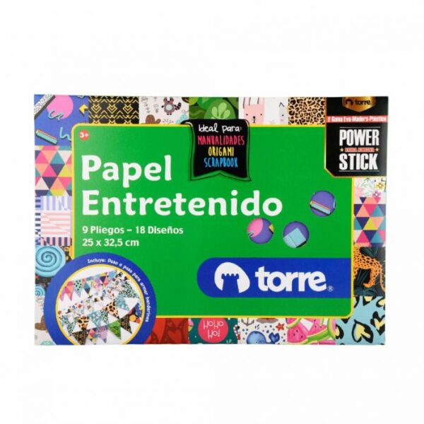 Papel Entretenido 9 Pliegos 18 Diseños 25 x 32,5 CM